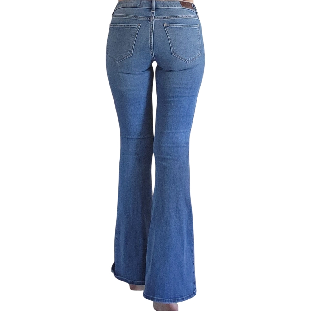 VINTAGE Y2K Blue HOLLISTER Jeans Low Rise Flare Soft Stretch Medium Rinse Sz.26